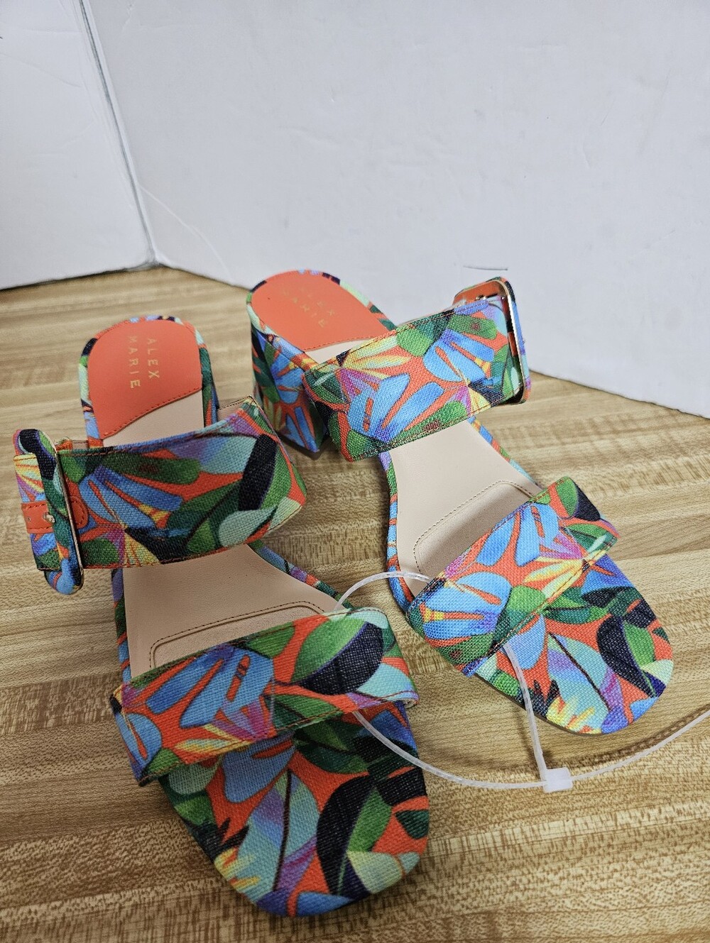 Alex Marie Fraser Womens Sandals Size 8.5 M Tropical Floral Block Heel New NWOB